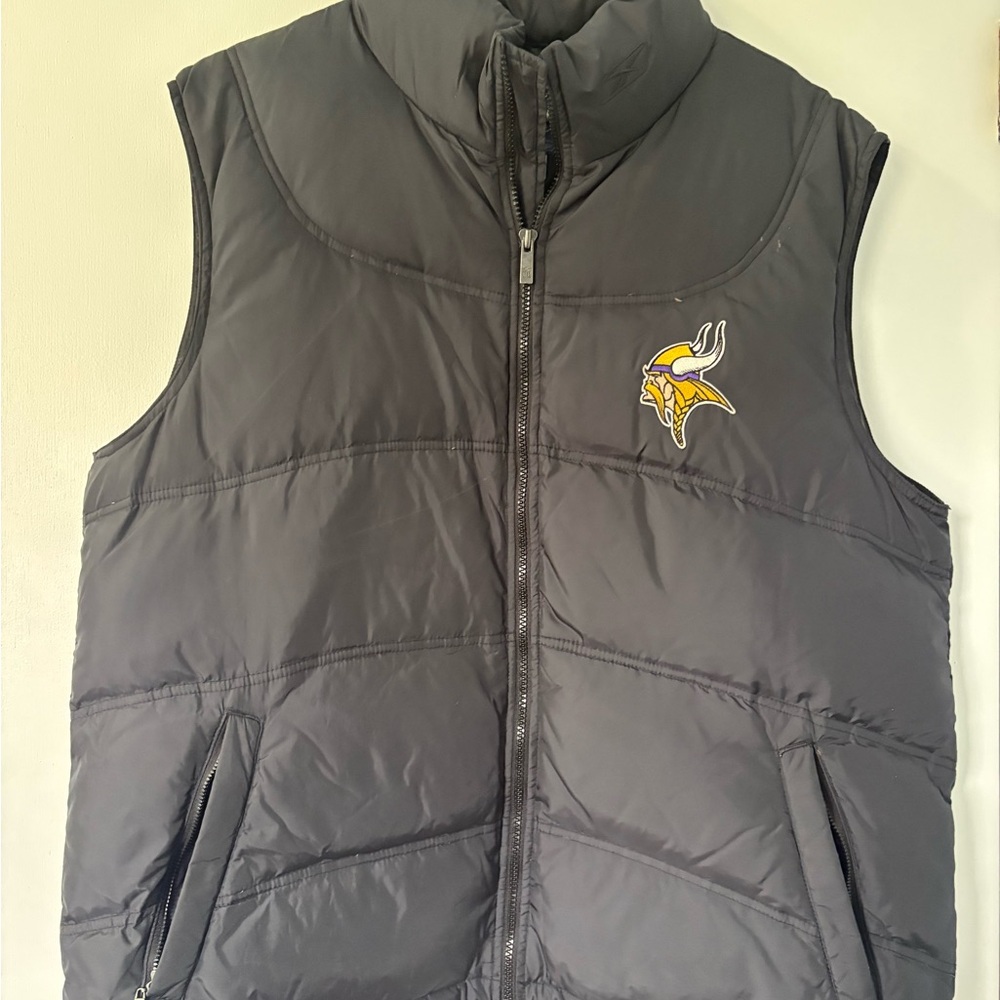 NFL Minnesota Vikings Men's Black Puffer Vest